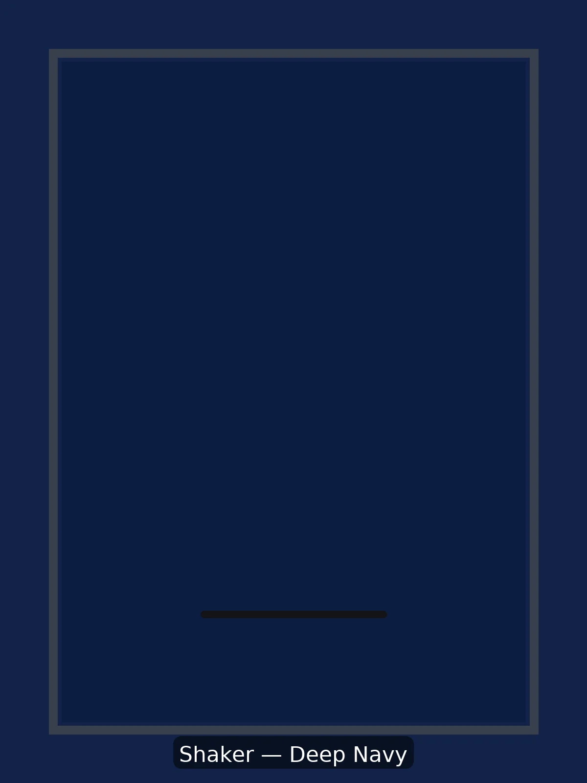 Shaker navy cabinet door