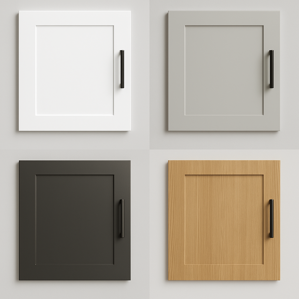 European flat-slab ultra-matte white cabinet door